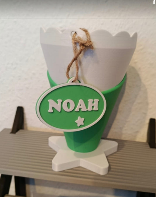 💚 Personalisierte Schultüte für Jungen mit Wunschname