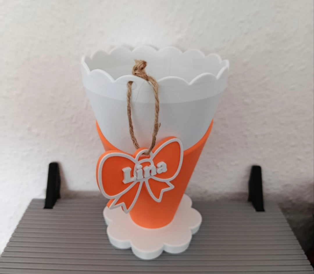 Personalisierte Schultüte für Mädchen mit Wunschname ✨