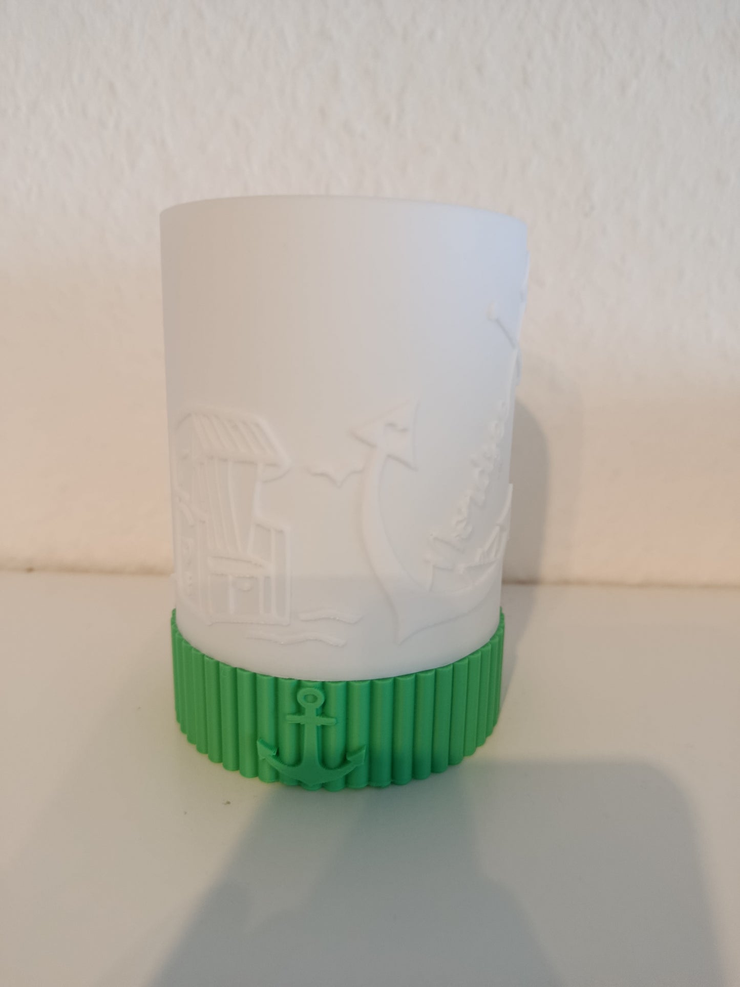 Lithophane LED Windlicht 12 cm – Strandmotiv